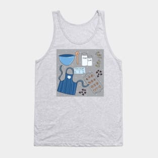 Holiday Baking, Winter theme cute baking cookies scene. Tank Top